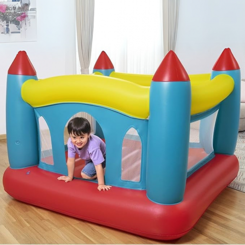 טרמפולינת טירה מתנפחת צבעונית לילדים